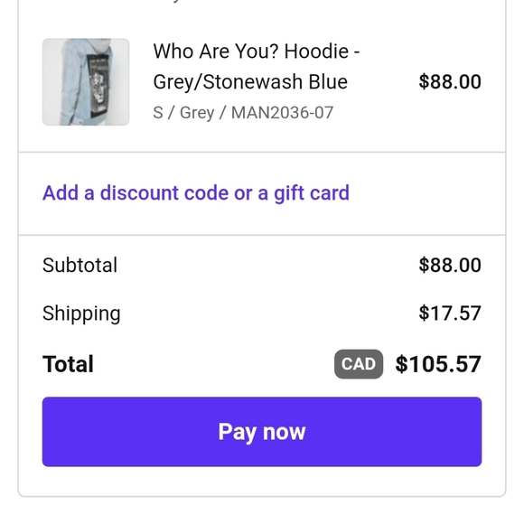 WHO ARE YOU? HOODIE - GREY/STONEWASH BLUE - Picture 4 of 6
